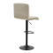 Bar stool Remina height adjustable beige velvet-black matt base 44x44x112cm