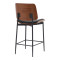 Bar-stool Kathy black pu-walnut metal 48.5x52.5x96cm