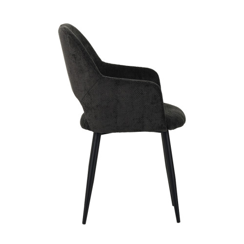 Armchair Factols black fabric-leg black metal 53x61x84cm