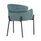 Armchair Tolerse green fabric-leg black metal 58x57x80cm