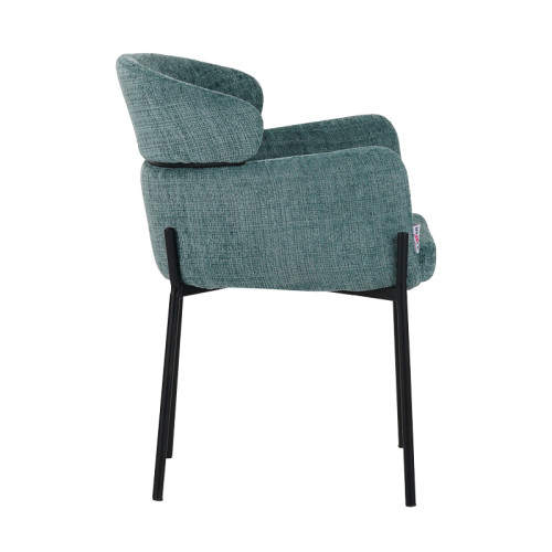 Armchair Tolerse green fabric-leg black metal 58x57x80cm