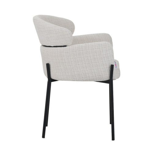 Armchair Tolerse beige fabric-leg black metal 58x57x80cm