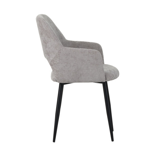 Factols armchair beige-grey fabric-leg black metal 53x61x84cm