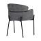 Armchair Tolerse light gray fabric-leg black metal 58x57x80cm