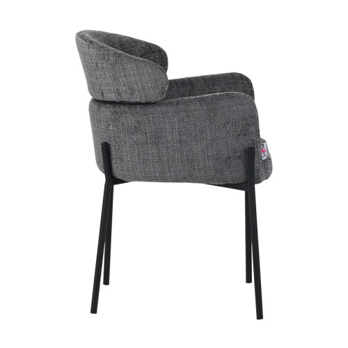 Armchair Tolerse light gray fabric-leg black metal 58x57x80cm