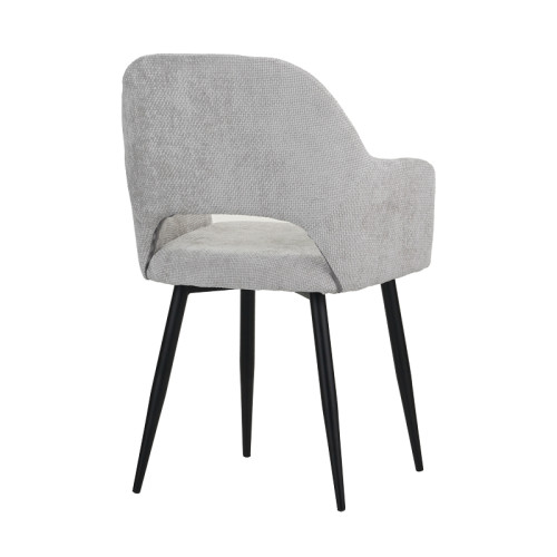 Armchair Factols armchair light gray fabric-leg black metal 53x61x84cm