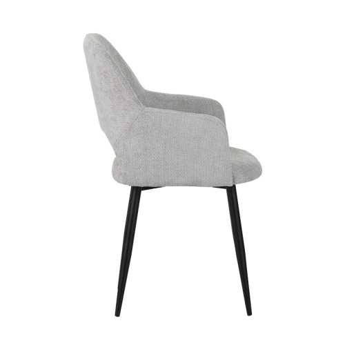 Armchair Factols armchair light gray fabric-leg black metal 53x61x84cm