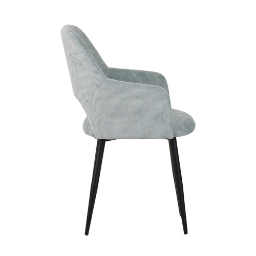 Armchair Factols  light green fabric-leg black metal 53x61x84cm