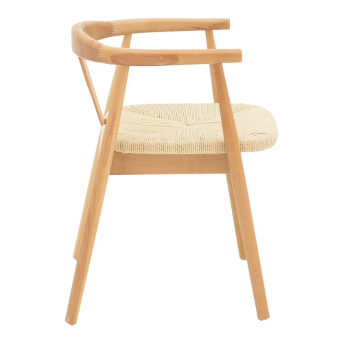 Gernine armchair solid beech wood and rope in natural shade 56x49x73cm