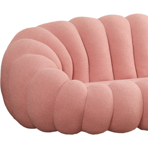 Sofa Margaritine pink bouclé fabric 180x100x67cm