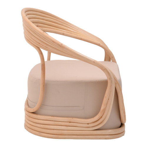 Armchair Radictive rattan pe in natural color with beige cushion 88x57x73cm