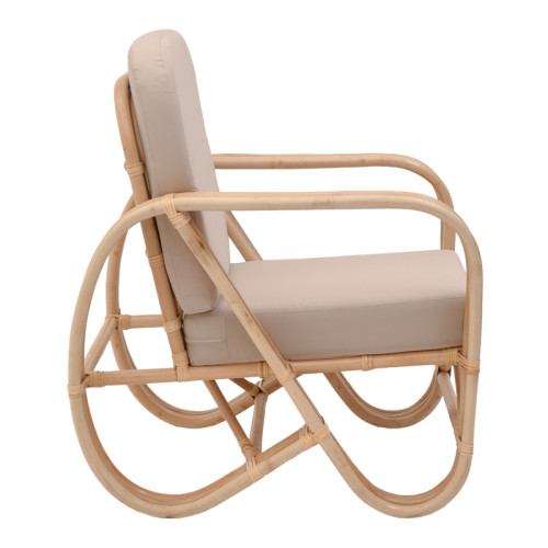 Relmine armchair natural color rattan pe-beige cushion 71x75x80cm