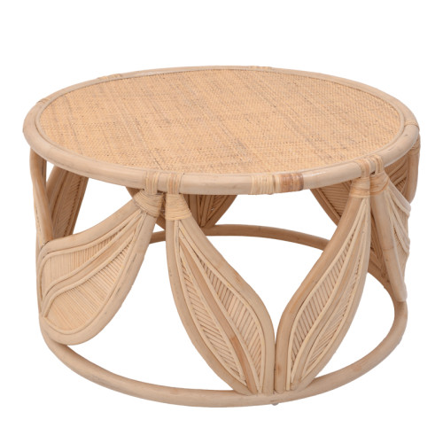 Coffee table Siderty natural color rattan pe D80x45cm