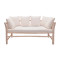 2-seater sofa Dranjere natural color teak wood with beige fabric 162x80x71cm