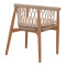 Armchair Abby teak wood skeleton in natural shade and cream cushion 60x58x78cm