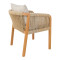 Armchair Clarin teak wood skeleton and pu in natural shade 55x65x73cm