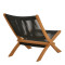 Seeal chair teak wood and rope in black shade 61x76x72cm