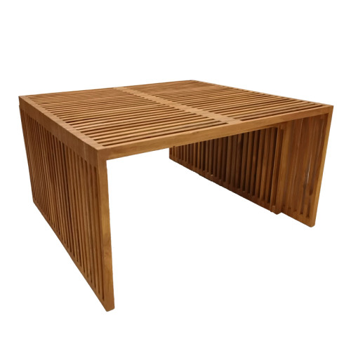 Tinnie table set of 2 teak wood in a natural shade