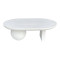 Kane coffee table solid acacia wood in white color 110x72x38cm