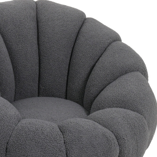 Armchair Nester swivel armchair boucle fabric in dark grey color 98x97x69cm DIOMMI 110-000087
