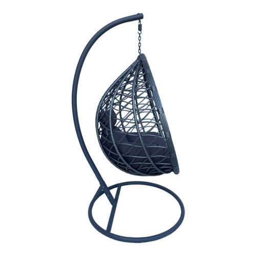 Swing Lyere nest with grey metal base with grey pe rattan 120x108x195cm DIOMMI 368-000002