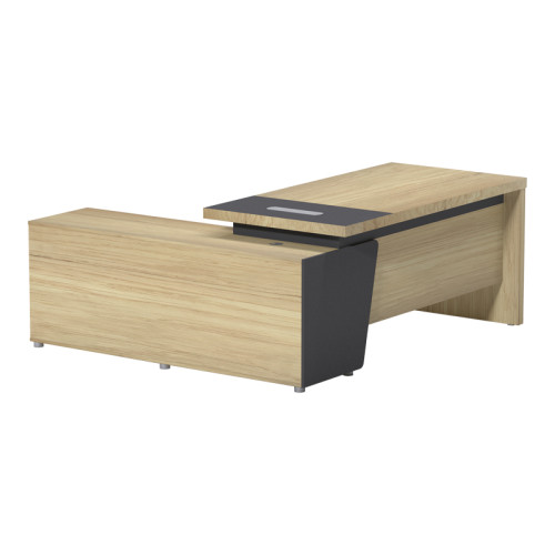 Lotus professional desk with right corner in natural-anthracite shade 180x180x75cm