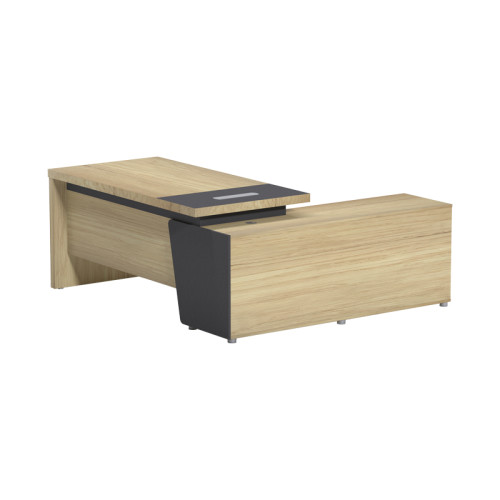Lotus professional desk left corner in natural-anthracite shade 160x160x75cm