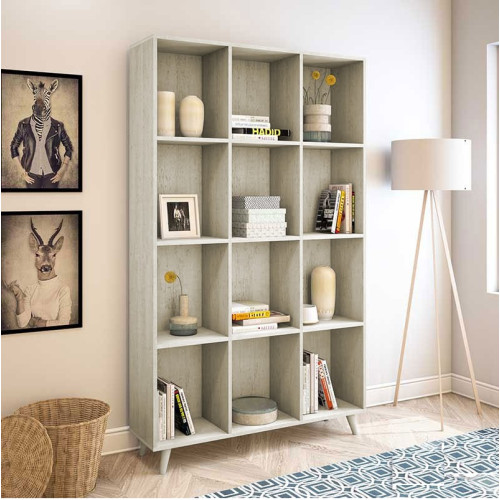 Bookcase FIRENZE DIOMMI in color gray-beige 107x28,6x178cm