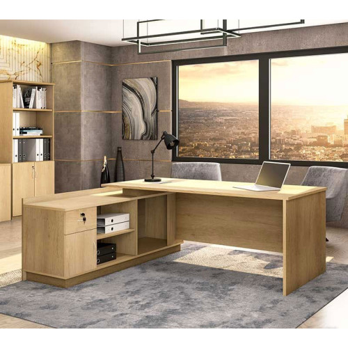 Commercial L shaped corner desk Amazon DIOMMI sonoma 180x160x76cm
