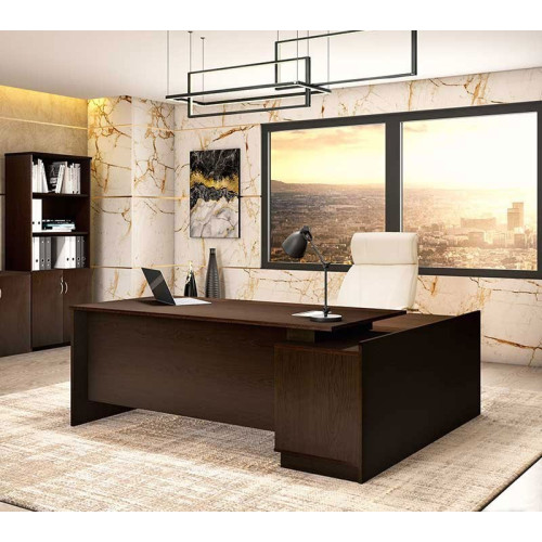Commercial L shaped corner desk Amazon DIOMMI walnut 180x160x76cm