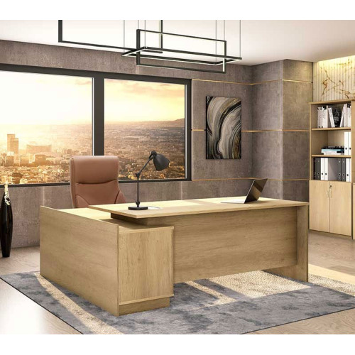 Commercial L shaped corner desk Amazon DIOMMI sonoma 180x160x76cm