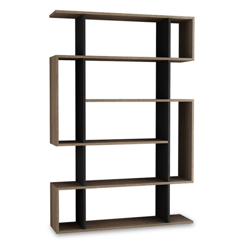 Bookcase MITO DIOMMI in anthracite-natural colour 108,5x25,5x161cm