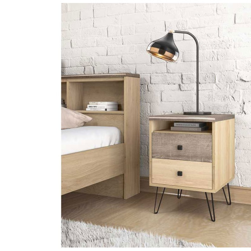 Nightstand Bruno DIOMMI with 2 drawers in viscount - toro color 39,5x39,5x56,5cm