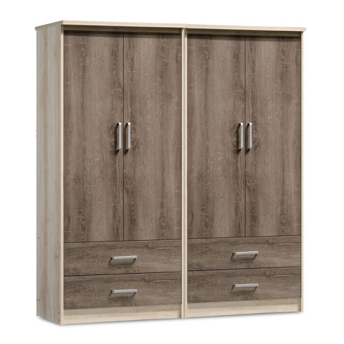 Wardrobes Olympus DIOMMI with 4 doors and 4 drawers in castillo-toro color 162x57x183cm