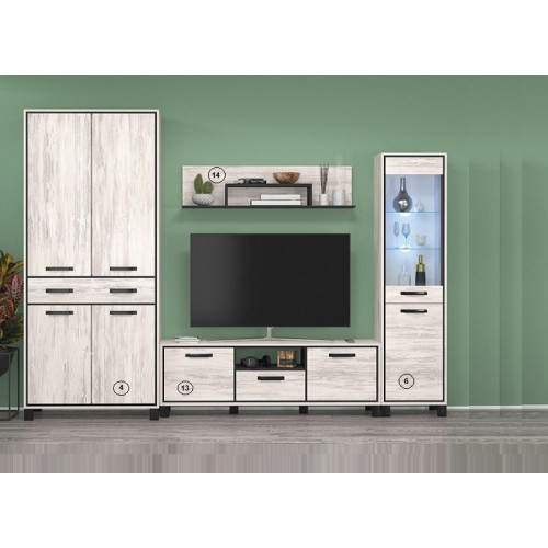 Modular TV bar Evelin1 285x52x200 DIOMMI 31-059