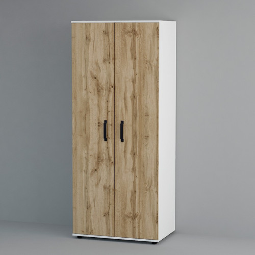 Two doors wardrobe Viva M2 oak wotan/white gloss 80x52x193 DIOMMI 31-064