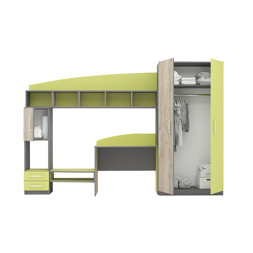 Kids Room Set TOMAS grafit/norte/green DIOMMI 31-069