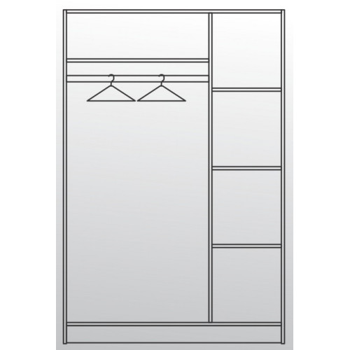 Three door wardrobe with mirror Apolo3 120x52x181 DIOMMI 33-013