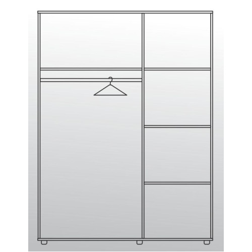 Two door wardrobe with sliding doors Apolo4 150x59x200 DIOMMI 33-016
