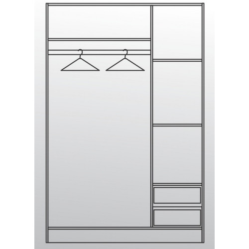 Three door wardrobe Apolo2 120x52x181 DIOMMI 33-010