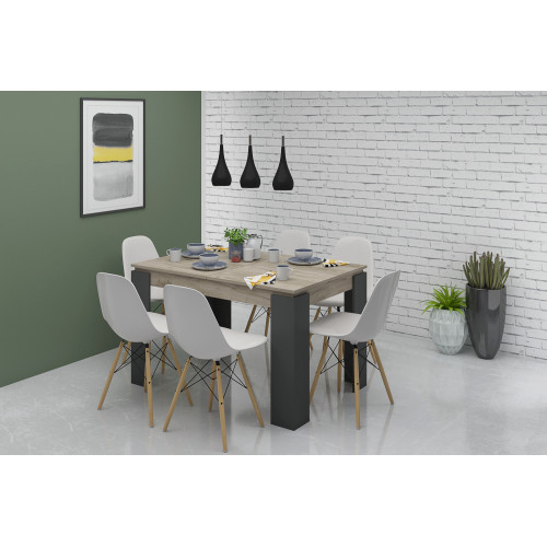 Dining Table Verona antracite/grey craft 120-160x80x74 DIOMMI 33-331