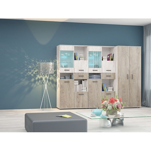 Two doors wardrobe Viva M2 oak blanko/oak norte 80x52x193 DIOMMI 33-337