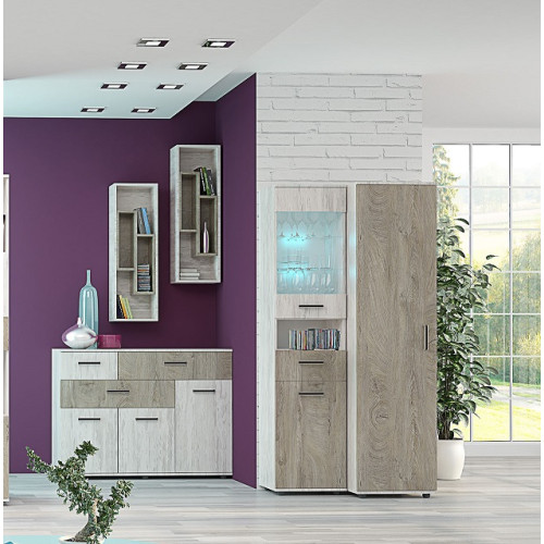 Chest with drawers Viva M7 oak blanco/oak norte 120x46x93 DIOMMI 33-342
