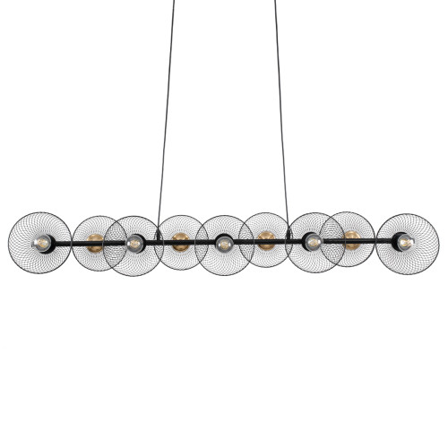 VERONA 00588 Modern Hanging Ceiling Lamp Multi-Light Black Metal Mesh M140 x W28 x H20cm