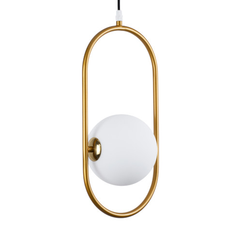  HAMBURG 00590 Modern Hanging Ceiling Lamp Single Light Gold Metallic Glass Ball M20 x W15 x H40cm