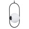  HAMBURG 00591 Modern Hanging Ceiling Lamp Single Light Black Metal Glass Ball M25 x W20 x H50cm