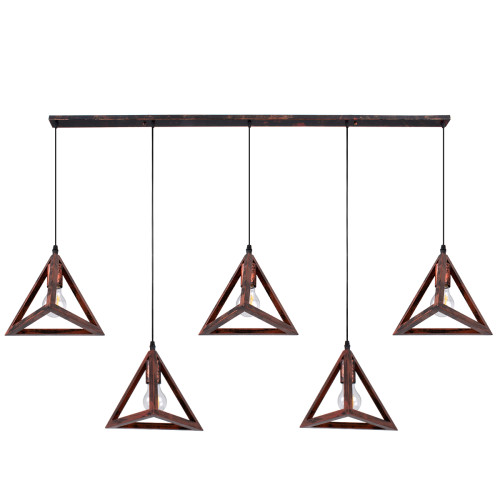 TRIANGLE 00609 Modern Hanging Ceiling Lamp Multi-Light Bronze Metal Mesh M170 x W22 x H130cm
