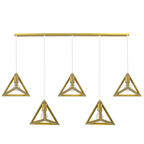 TRIANGLE 00610 Modern Hanging Ceiling Lamp Multi-Light Gold Metal Mesh M170 x W22 x H130cm