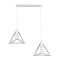 TRIANGLE 00612 Modern Hanging Two-Light Ceiling Lamp White Metal Mesh M60 x W22 x H130cm