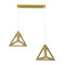 TRIANGLE 00615 Modern Hanging Ceiling Lamp Two Light Gold Metal Mesh M60 x W22 x H130cm